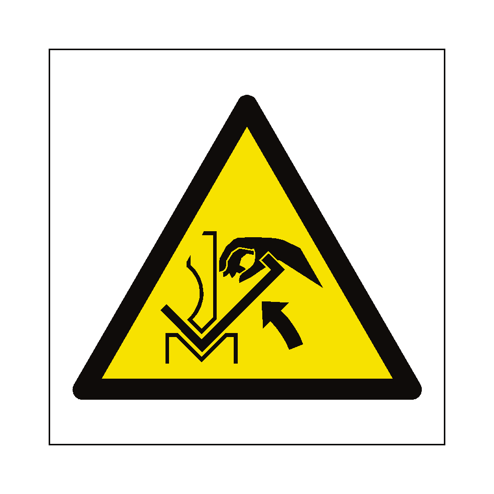 Hand Crush in Press Brake Hazard Symbol Sign | Safety-Label.co.uk