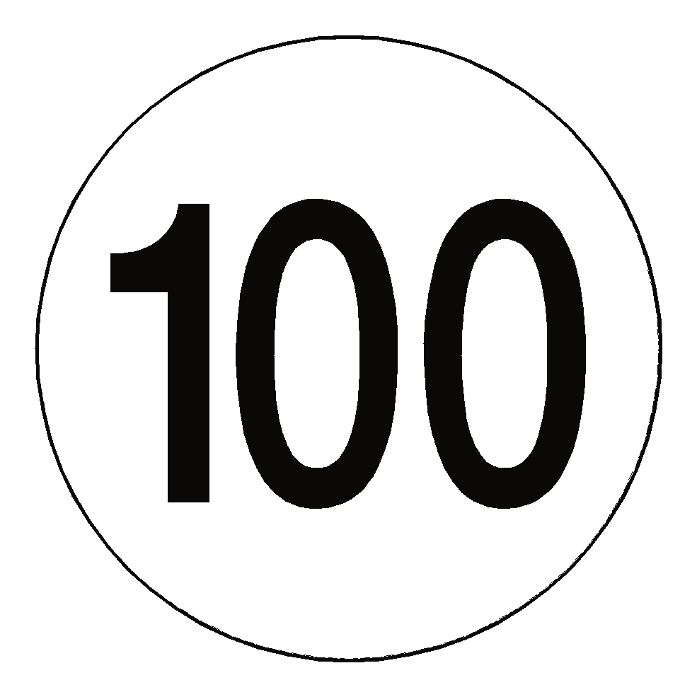 100 Kph Speed Limit Sticker International | Safety-Label.co.uk