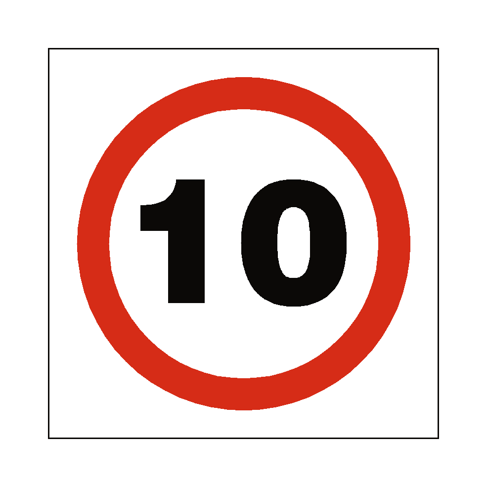 10 Mph Speed Sign | Safety-Label.co.uk