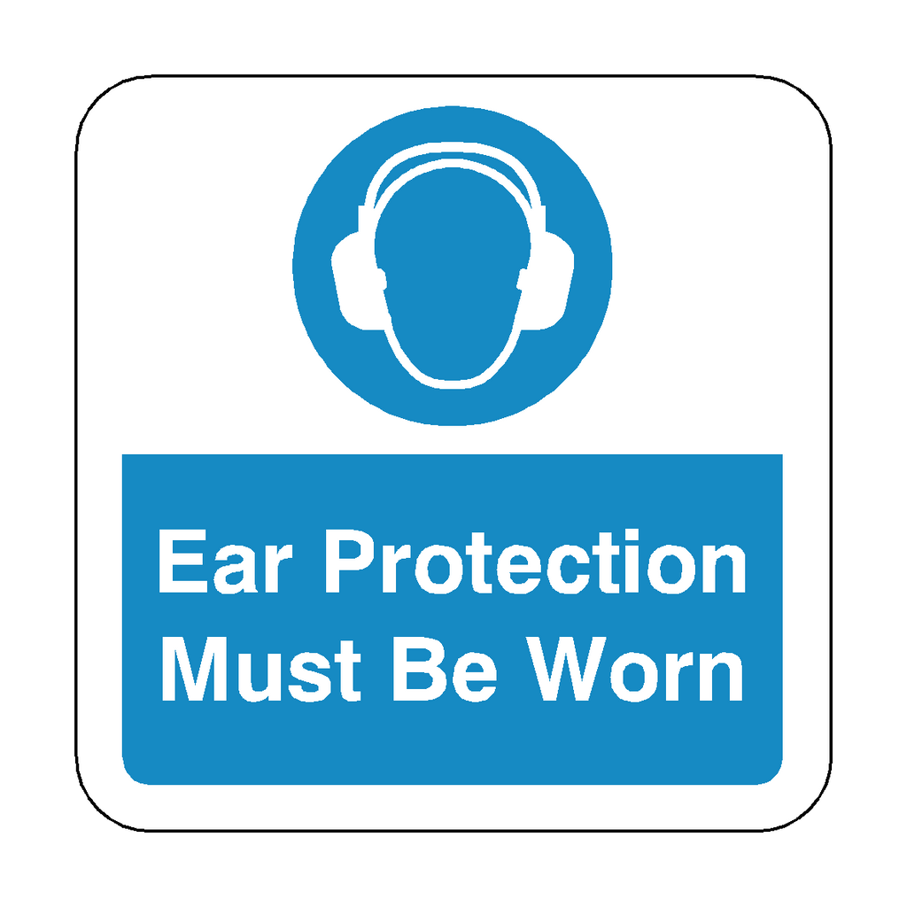 Ear Protection Must Be Worn Floor Graphics Sticker | Safety-Label.co.uk