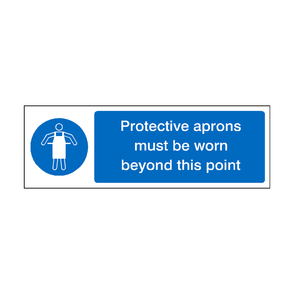 Protective Aprons Must Be Worn Beyond This Point Label | Safety-Label.co.uk