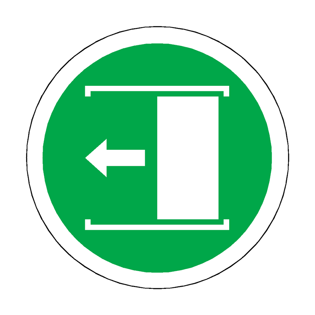 Slide Door To Left Floor Marker Sticker | Safety-Label.co.uk