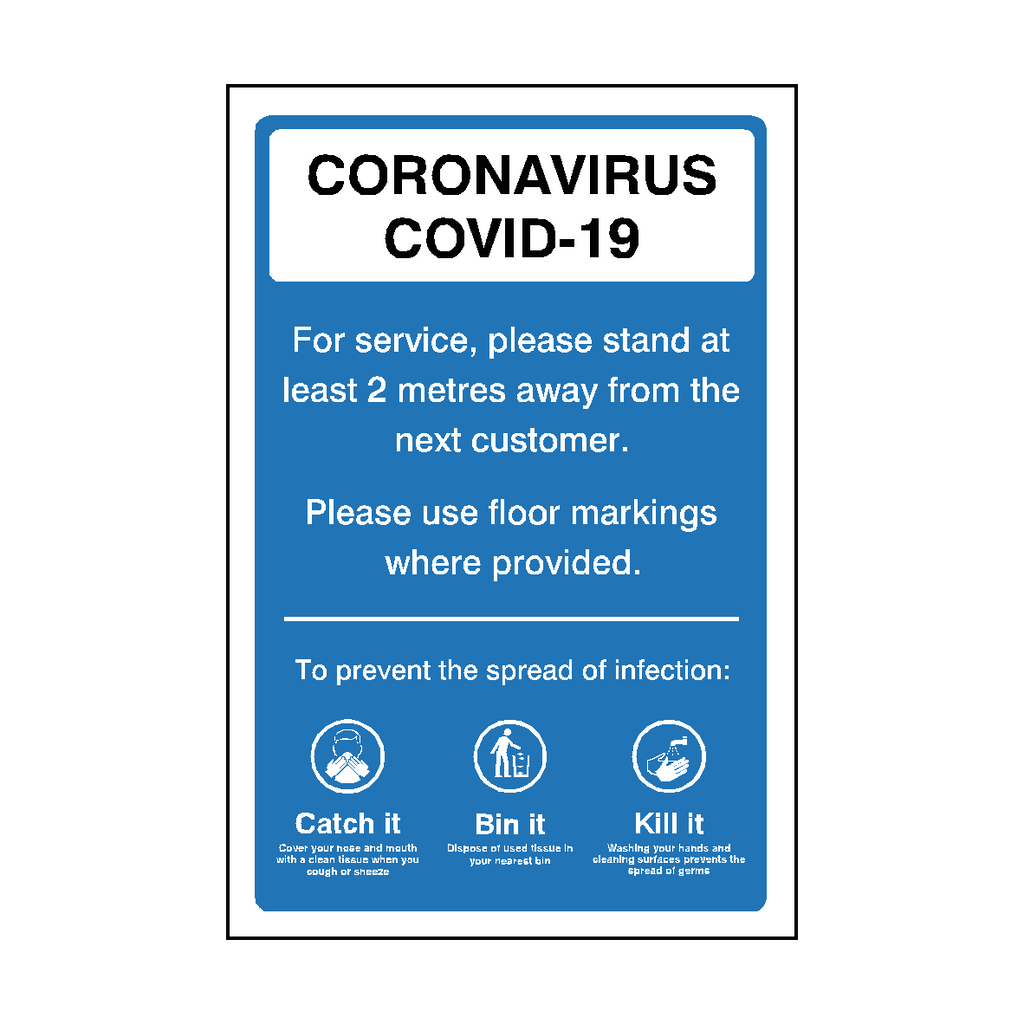 Coronavirus 2 Metres Retail Sign | Safety-Label.co.uk