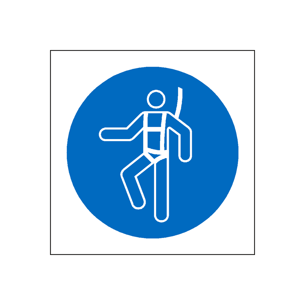 Wear Safety Harness Symbol Label | Safety-Label.co.uk