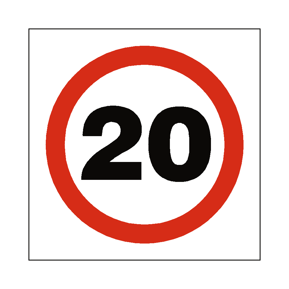 20 Mph Speed Sign | Safety-Label.co.uk