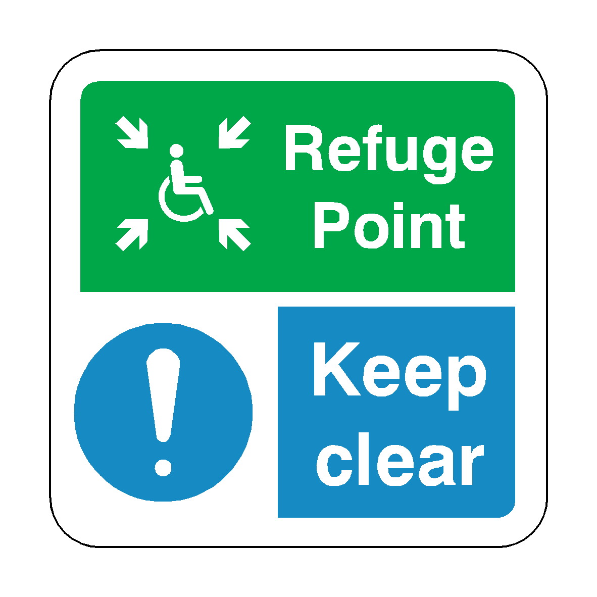 Refuge Point Keep Clear Floor Graphics Sticker | Safety-Label.co.uk