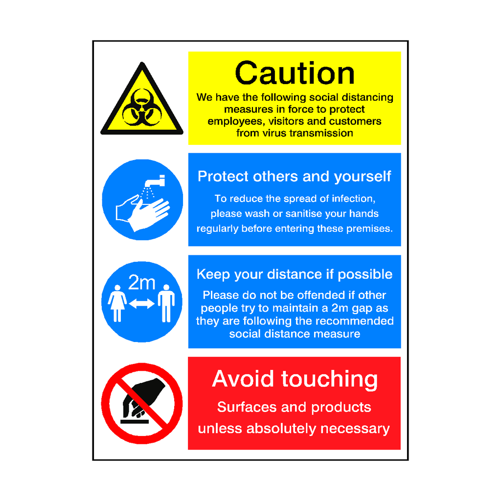 Coronavirus Instructions Retail Sticker | Safety-Label.co.uk