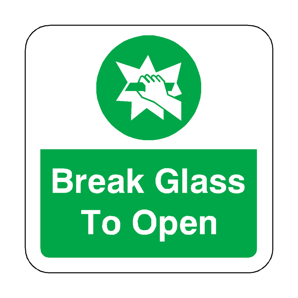 Break Glass To Open Floor Graphics Sticker | Safety-Label.co.uk