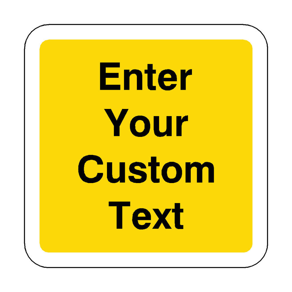 Custom Yellow Background  / Black Text Floor Graphics Sticker | Safety-Label.co.uk