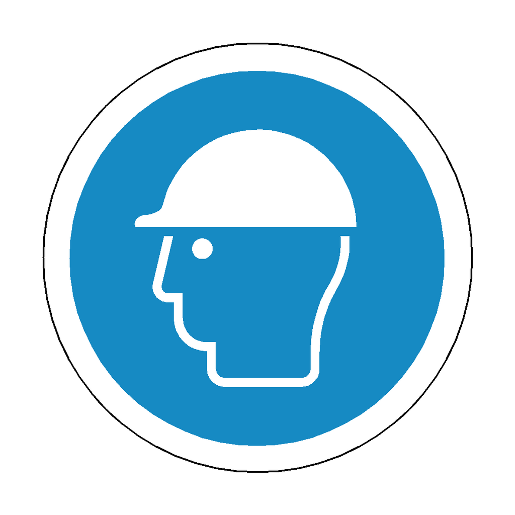 Hard Hat Floor Marker Sticker | Safety-Label.co.uk