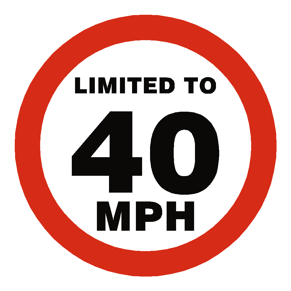 40 Mph Speed Limit Sticker | Safety-Label.co.uk