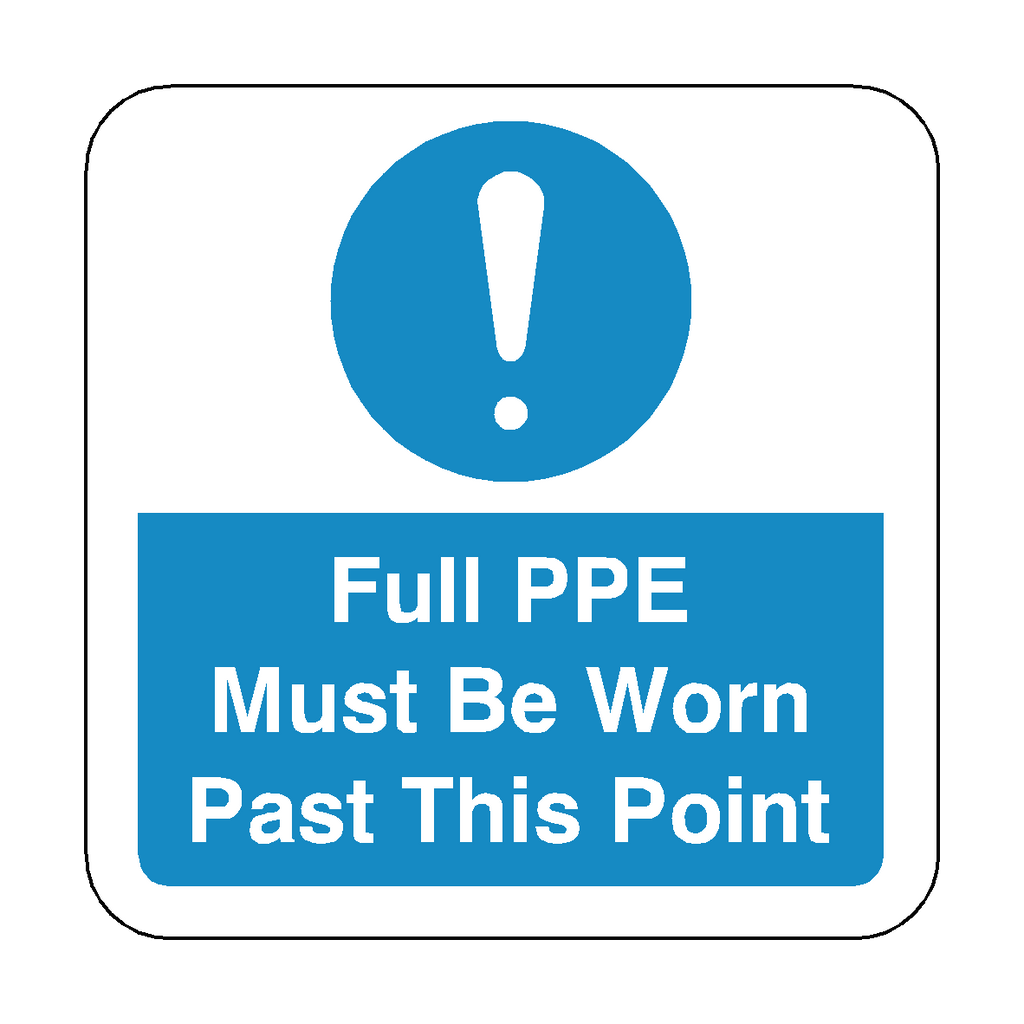 Full PPE Must Be Worn Past This Point Floor Graphics Sticker | Safety-Label.co.uk