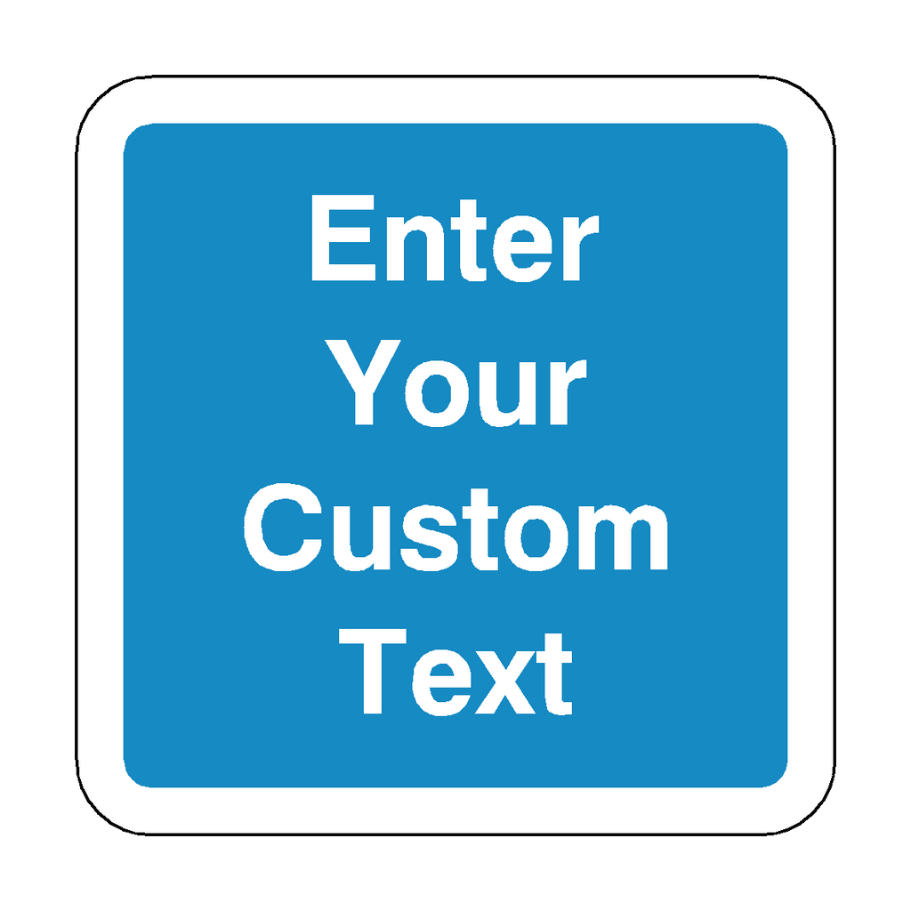 Custom Blue Background  / White Text Floor Graphics Sticker | Safety-Label.co.uk