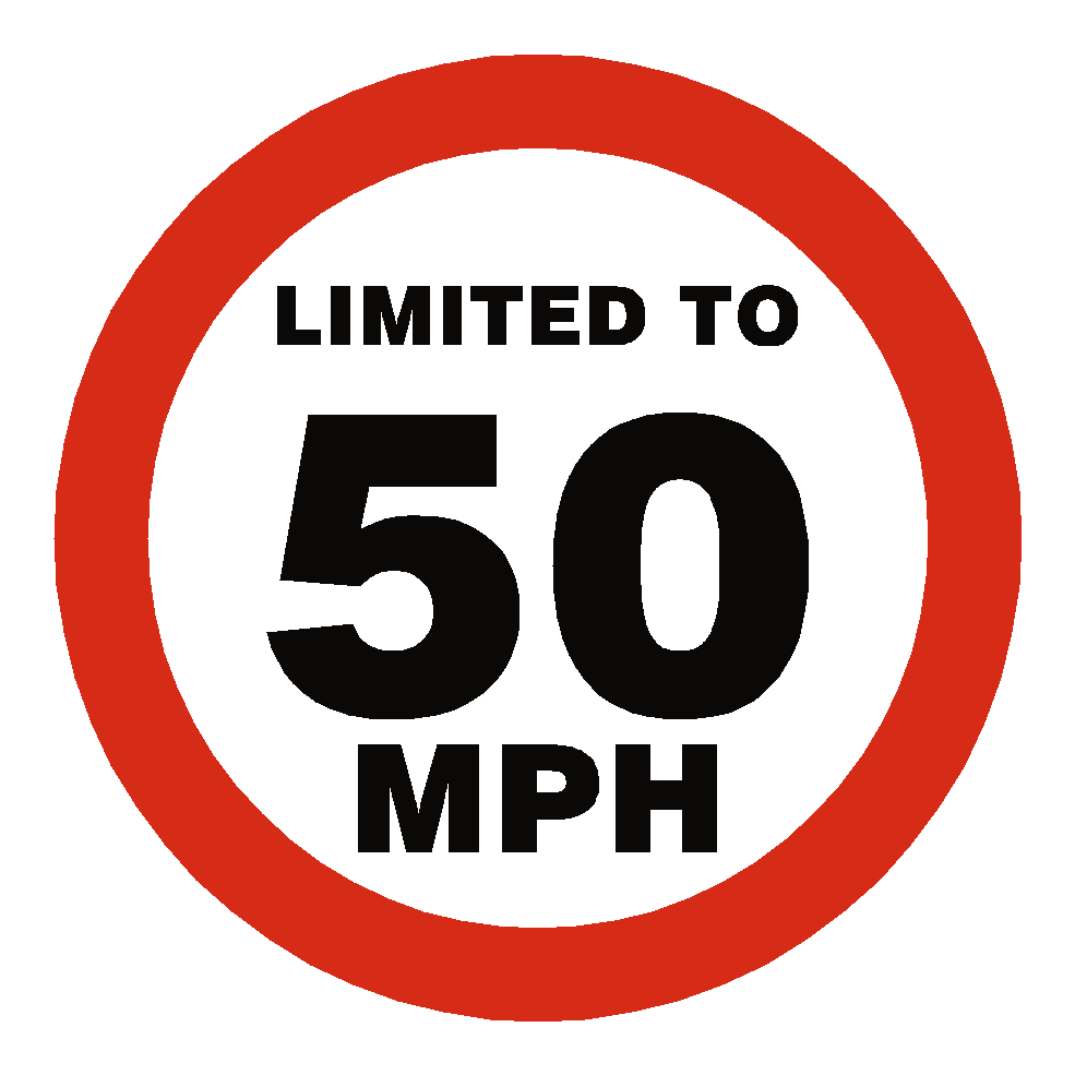 50 Mph Speed Limit Sticker | Safety-Label.co.uk