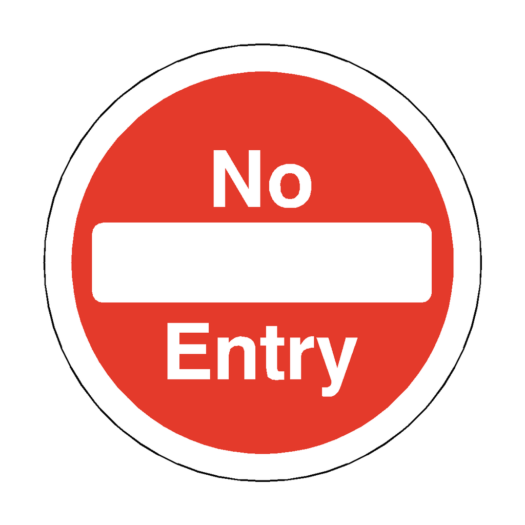 No Entry Circular Floor Marker Sticker | Safety-Label.co.uk