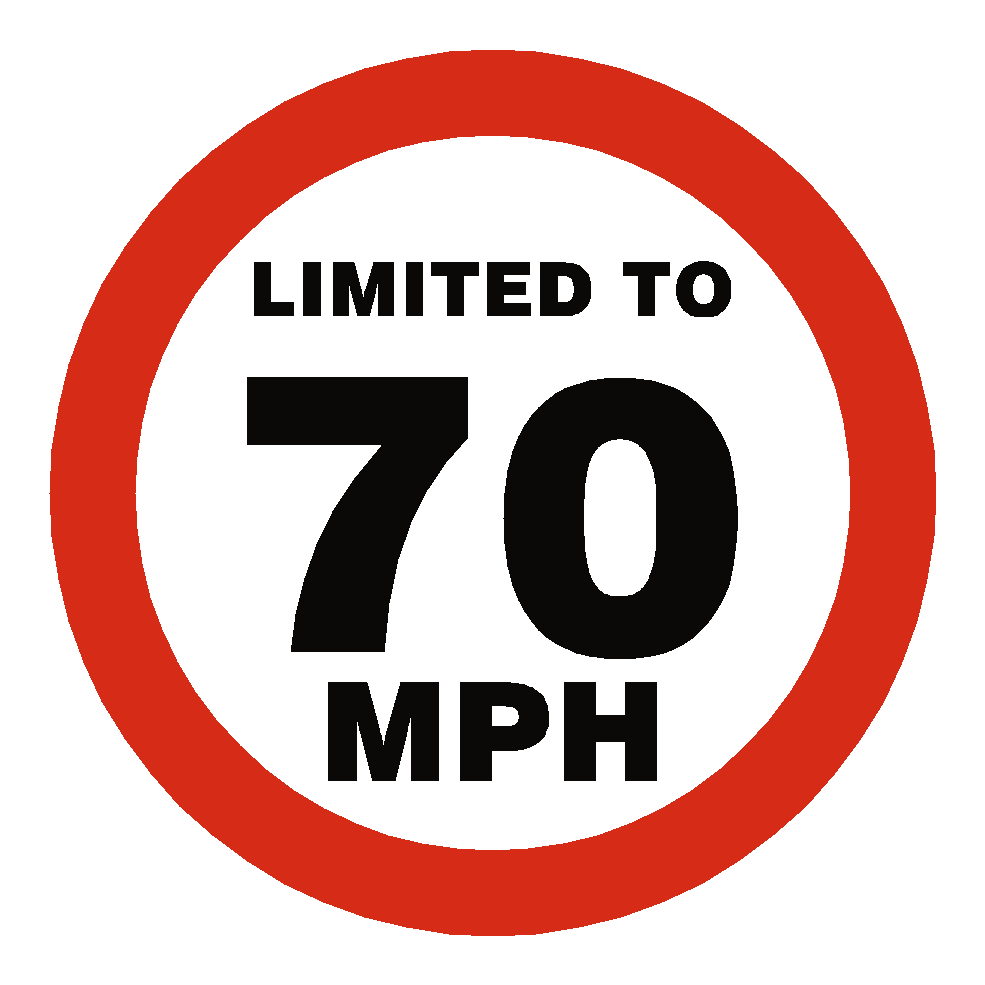 70 MPH Speed Limit Sticker | Safety-Label.co.uk