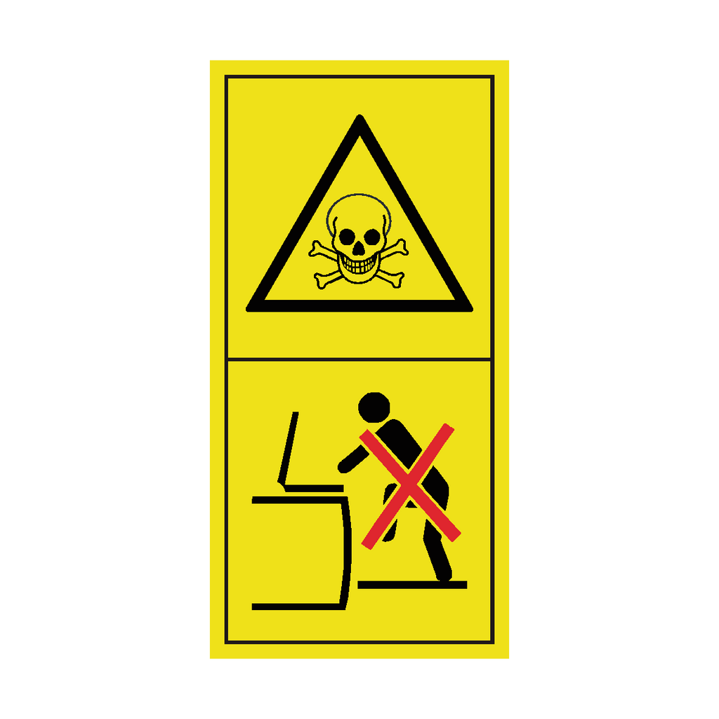 Beware Poisonous Gases - Do Not Open Containers Sticker | Safety-Label.co.uk