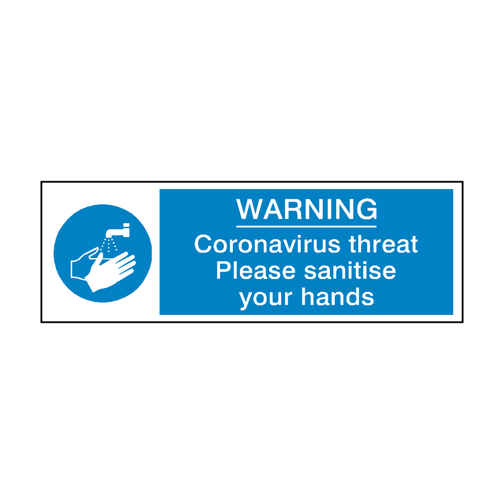 Coronavirus Threat - Please Sanitise Your Hands Label | Safety-Label.co.uk
