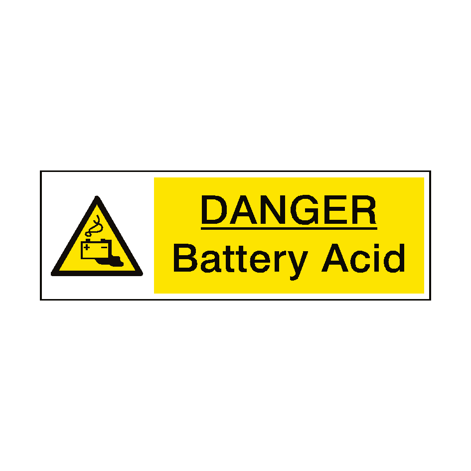 Danger Battery Acid Hazard Sign | Safety-Label.co.uk