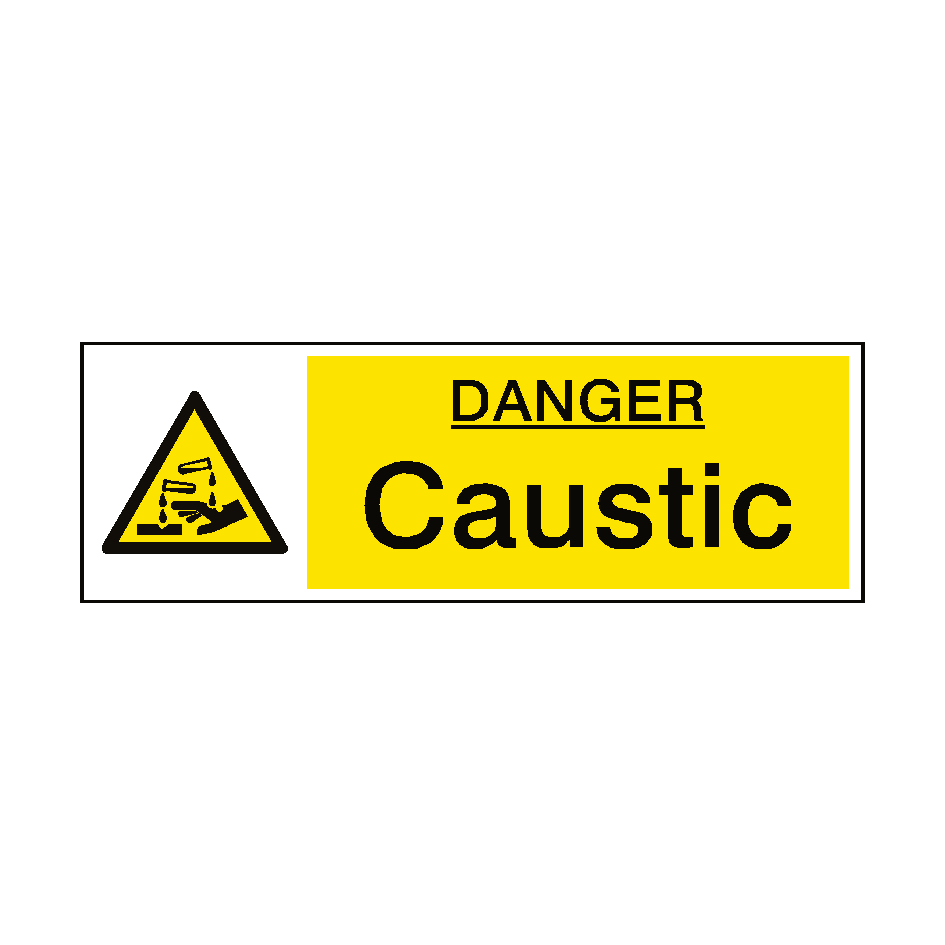 Caustic Hazard Sign | Safety-Label.co.uk