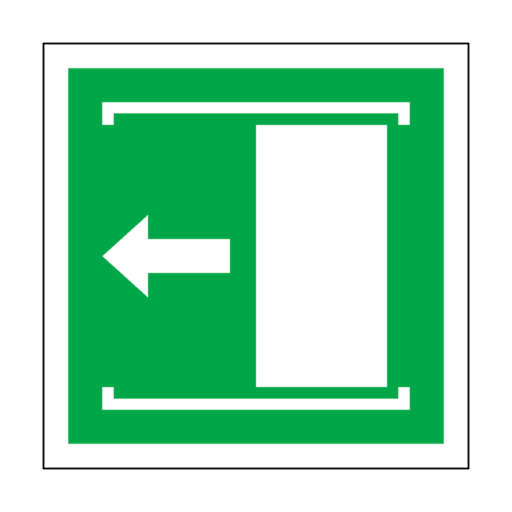 Door Slides Left To Open Symbol Sign | Safety-Label.co.uk