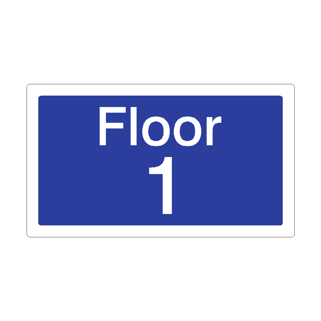 Floor 1 Sign Blue | Safety-Label.co.uk
