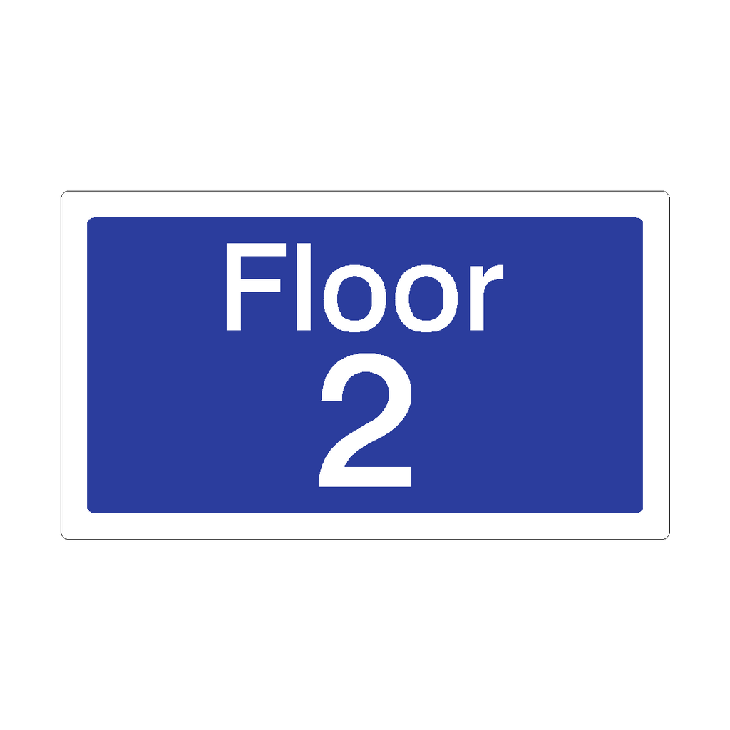 Floor 2 Sign Blue | Safety-Label.co.uk