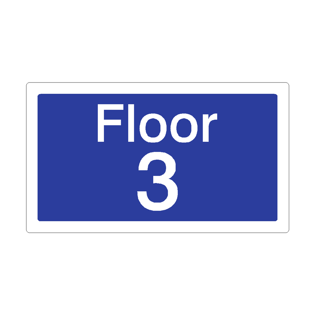 Floor 3 Sign Blue | Safety-Label.co.uk