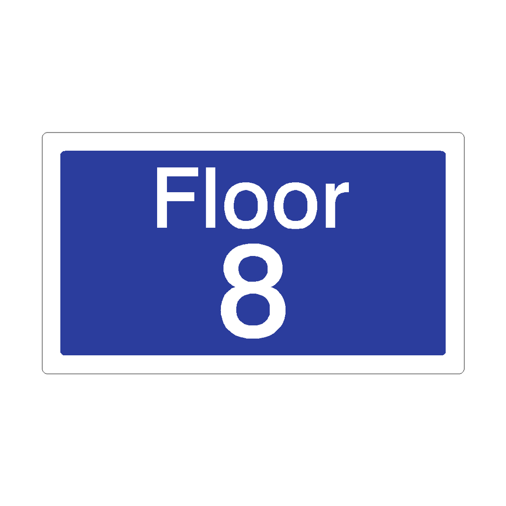 Floor 8 Sign Blue | Safety-Label.co.uk