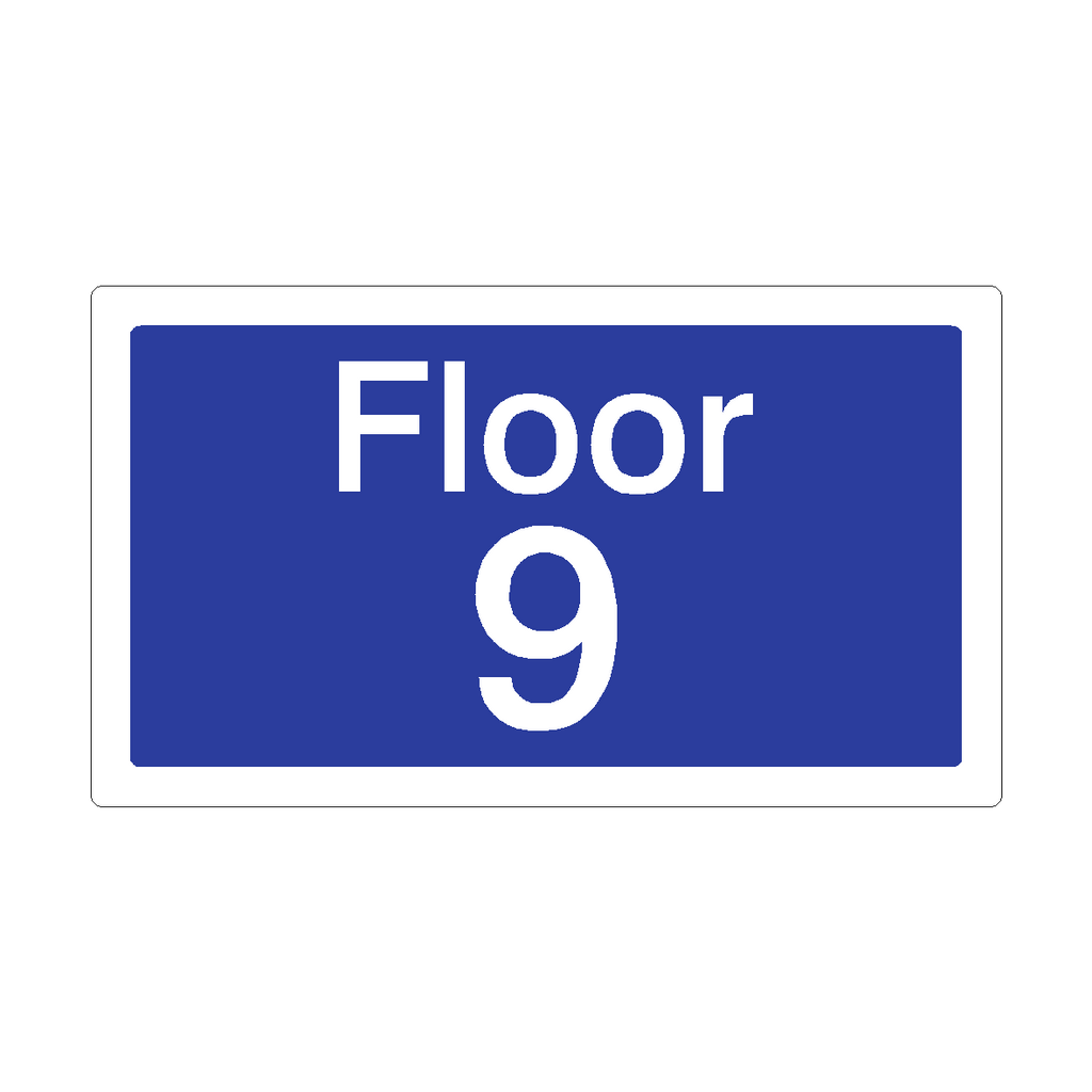 Floor 9 Sign Blue | Safety-Label.co.uk