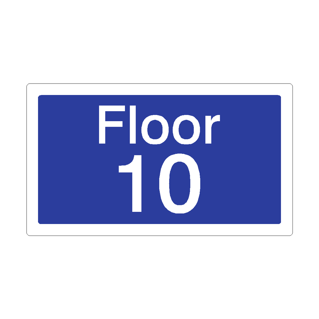 Floor 10 Sign Blue | Safety-Label.co.uk