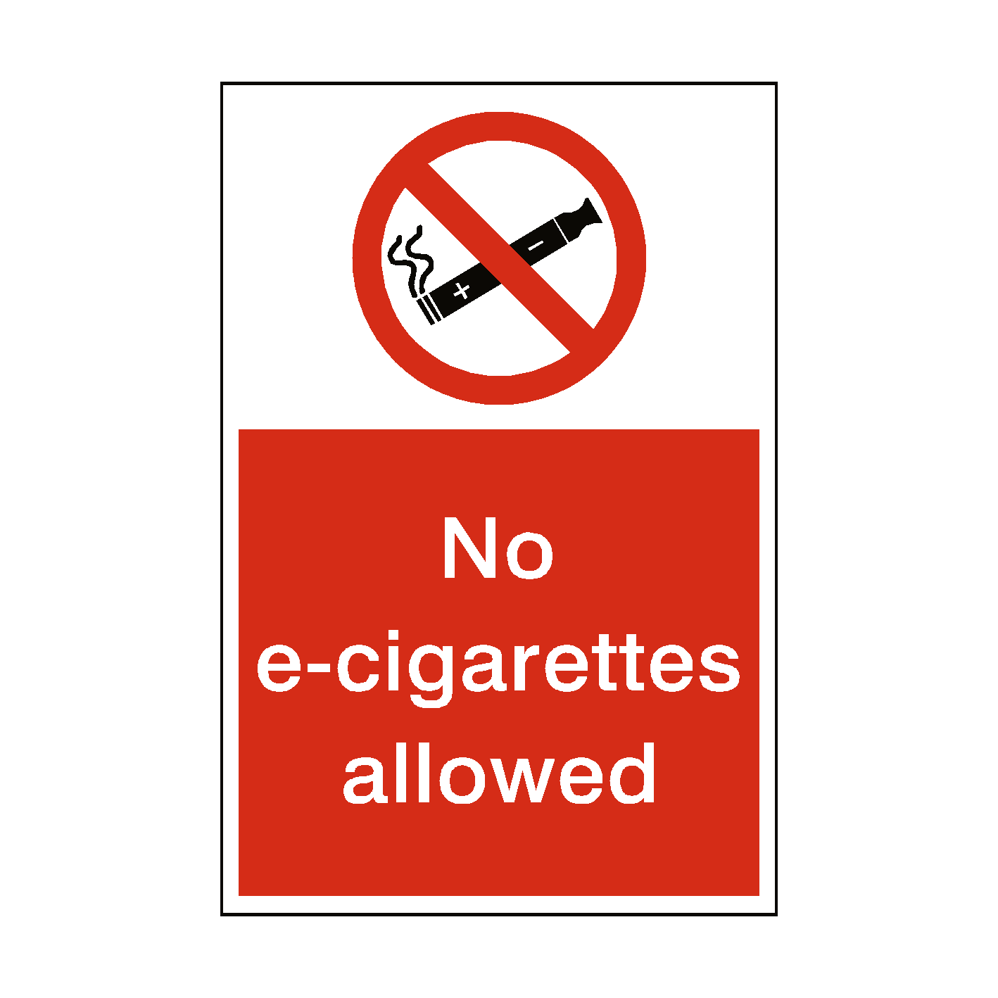 No E cigarettes Allowed Sticker Safety Label