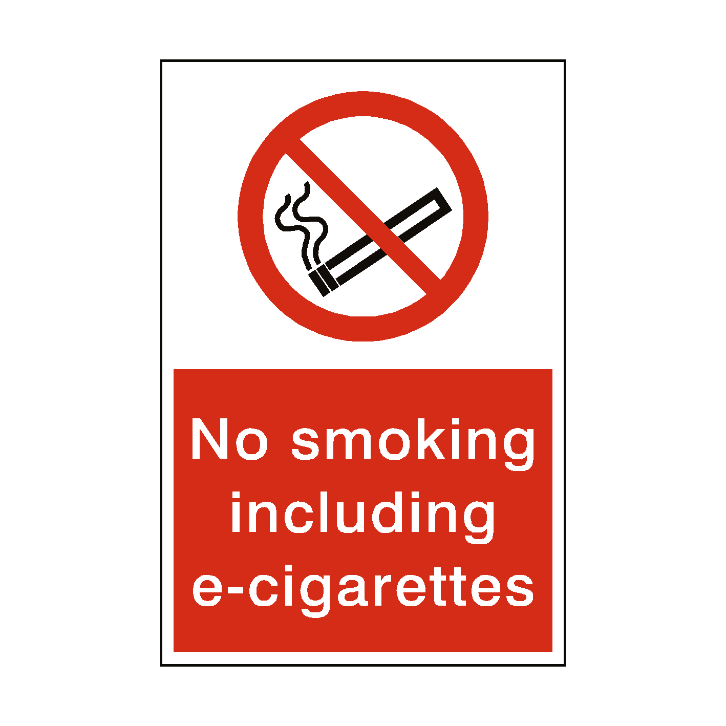 No Smoking Including E cigarettes Sticker Safety Label