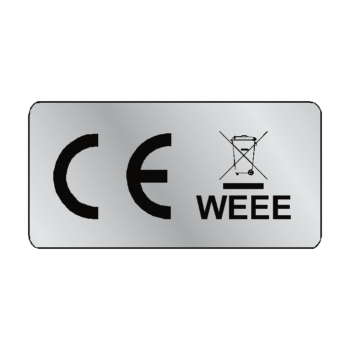 Silver CE WEEE Label | Safety-Label.co.uk