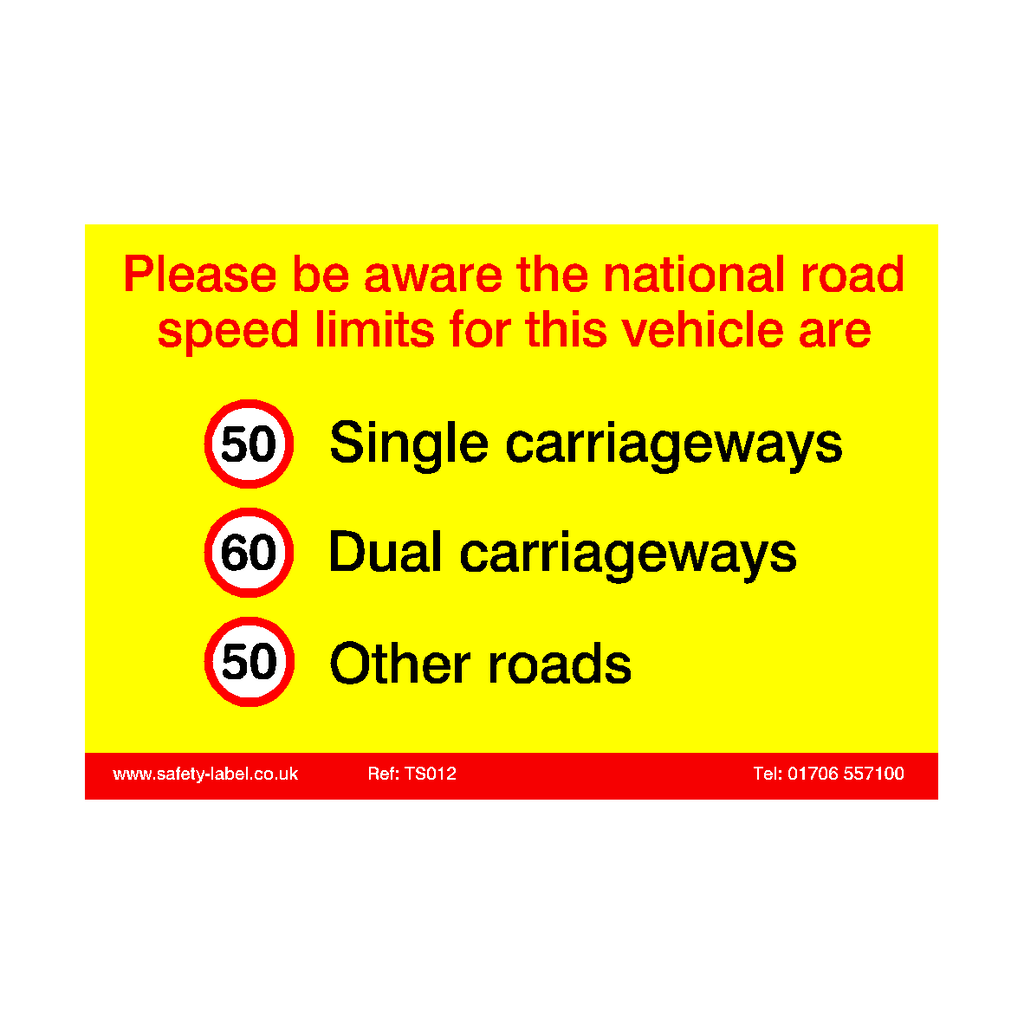 HGV Speed Limit Sticker | Safety-Label.co.uk