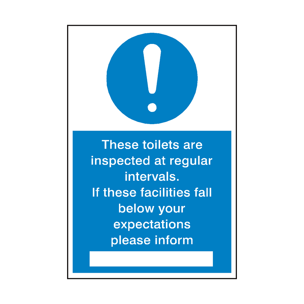 Toilet Inspection Sign | Safety-Label.co.uk