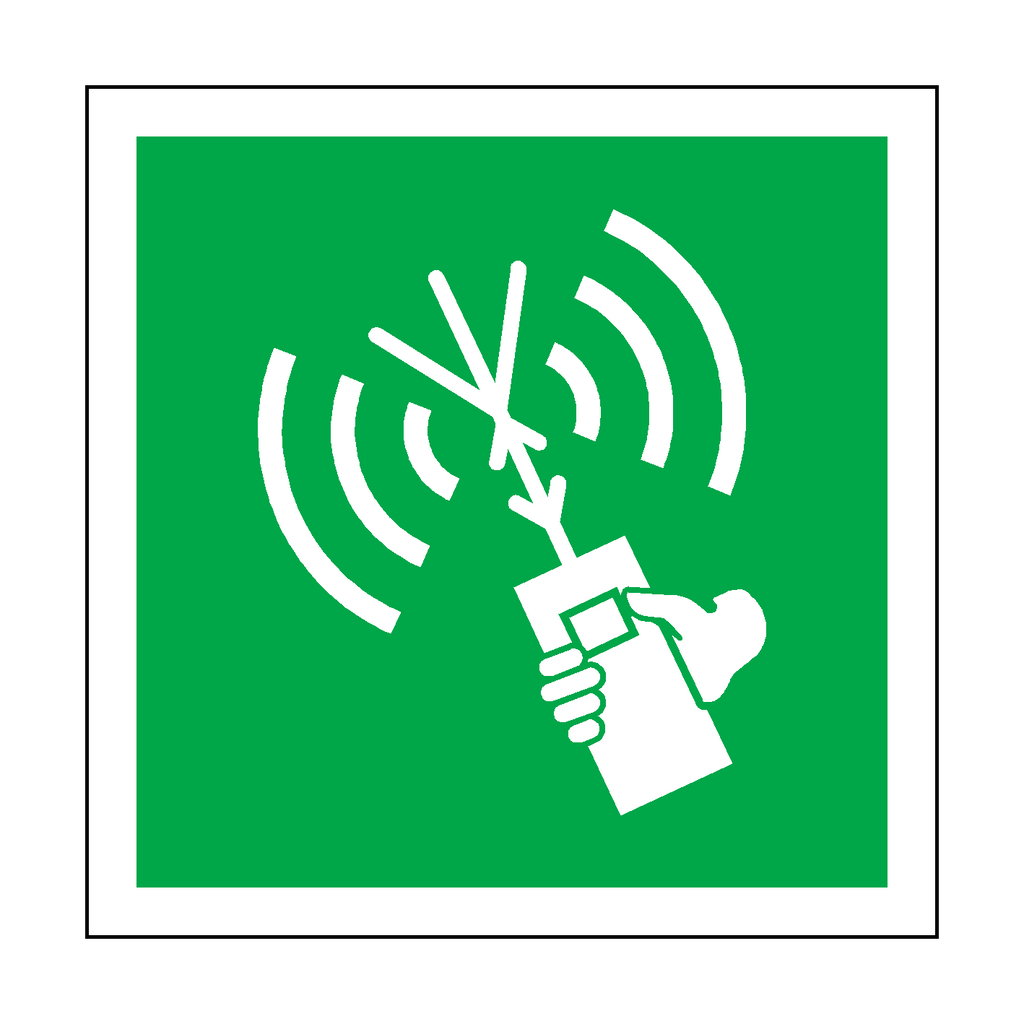 Two-Way VHF Radio Telephone Apparatus Symbol Sign | Safety-Label.co.uk