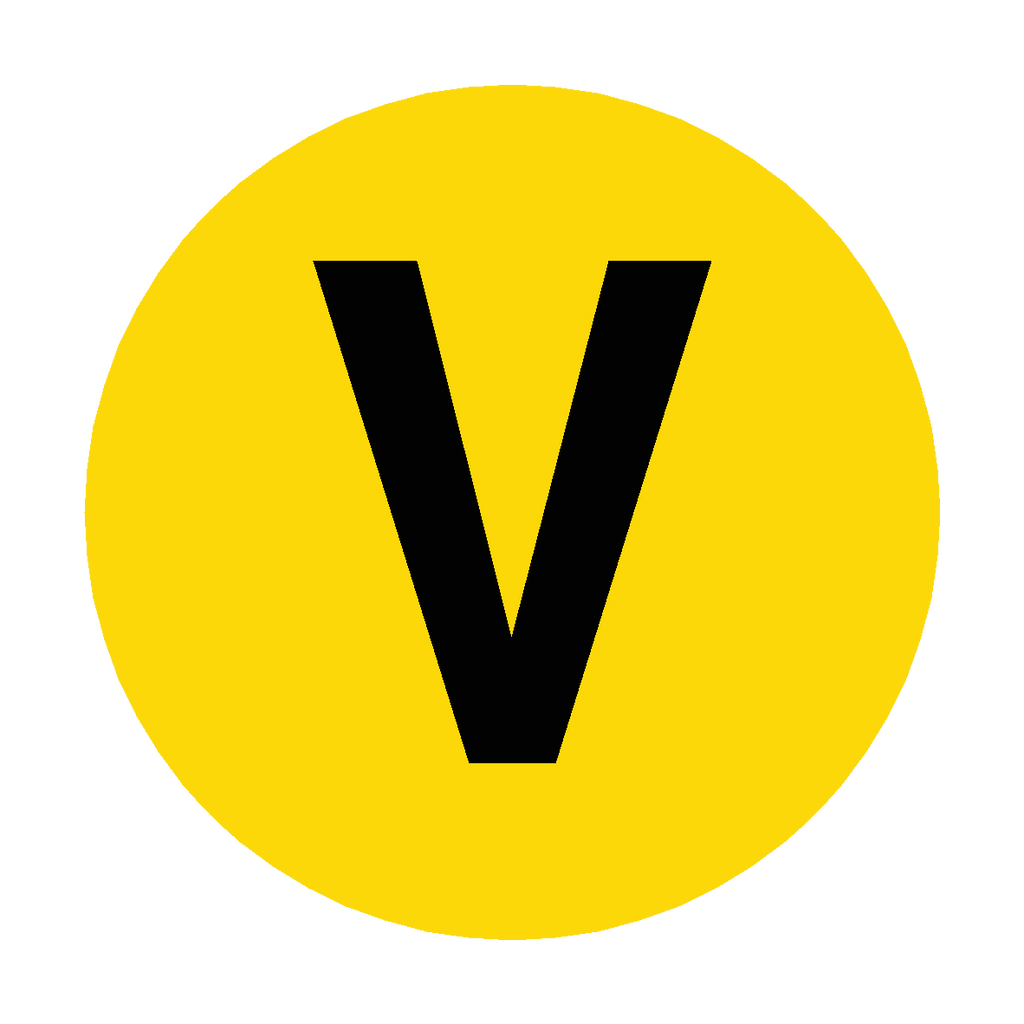 Letter V Floor Marker | Safety-Label.co.uk