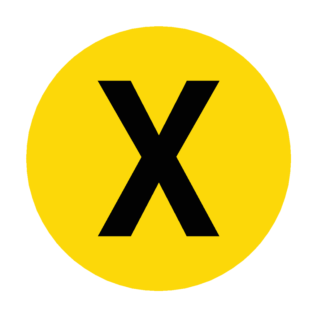 Letter X Floor Marker | Safety-Label.co.uk