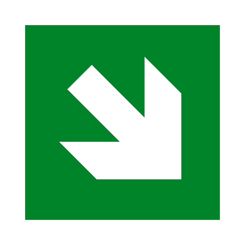 Arrow Down Right Sticker | Safety-Label.co.uk