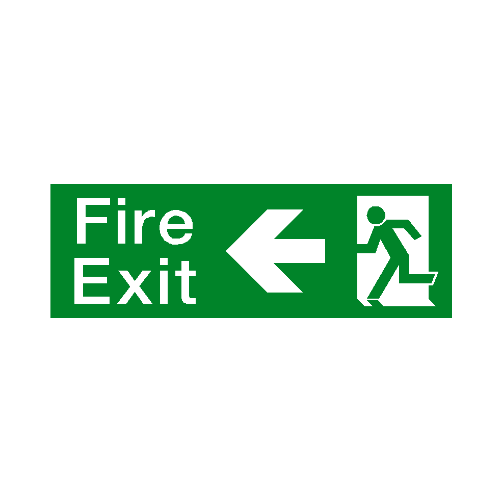 Arrow Left Fire Exit Sticker | Safety-Label.co.uk