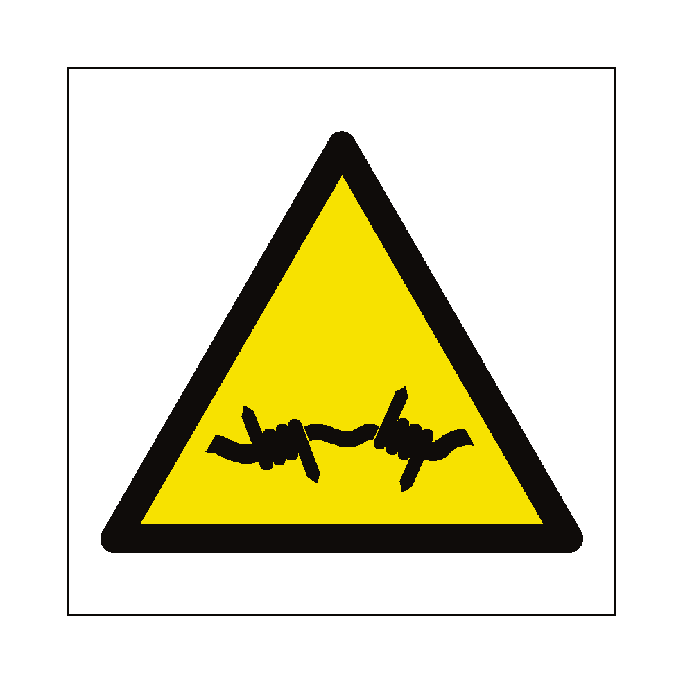 Barb Wire Hazard Symbol Sign | Safety-Label.co.uk