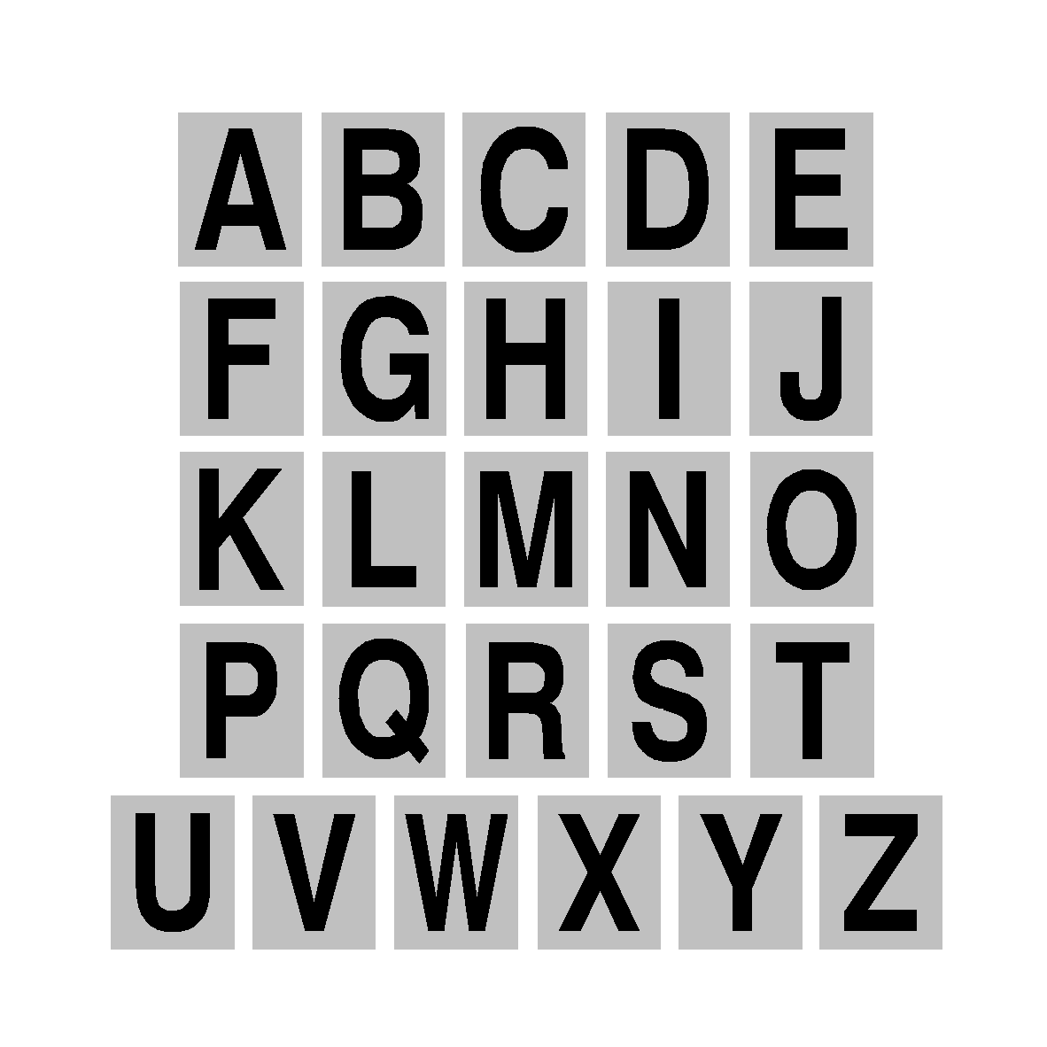 Silver Alphabet Letter Sticker Pack | Safety-Label.co.uk