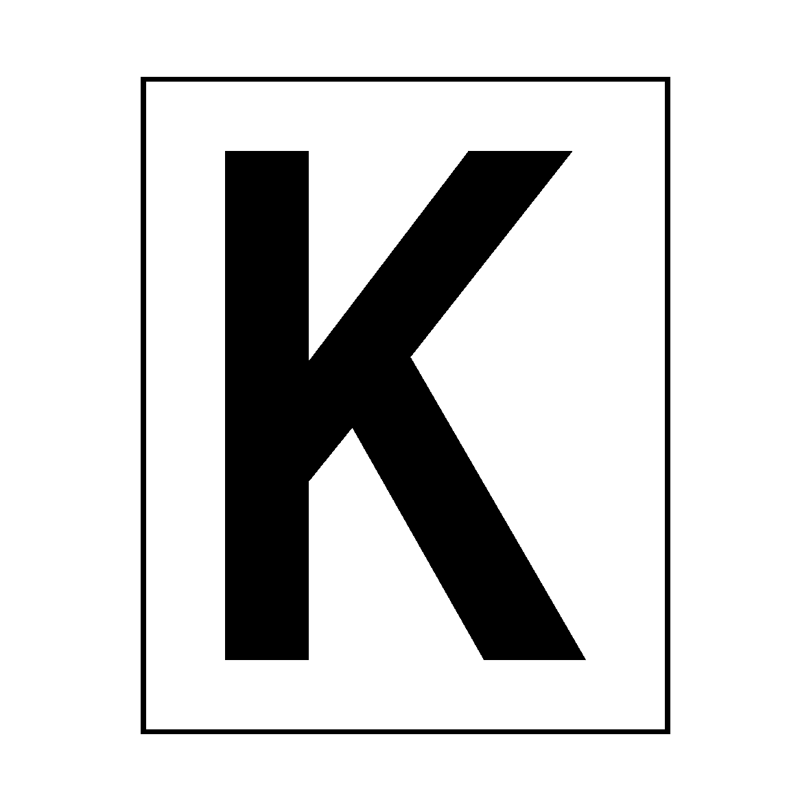 Letter K Sticker Black | Safety-Label.co.uk