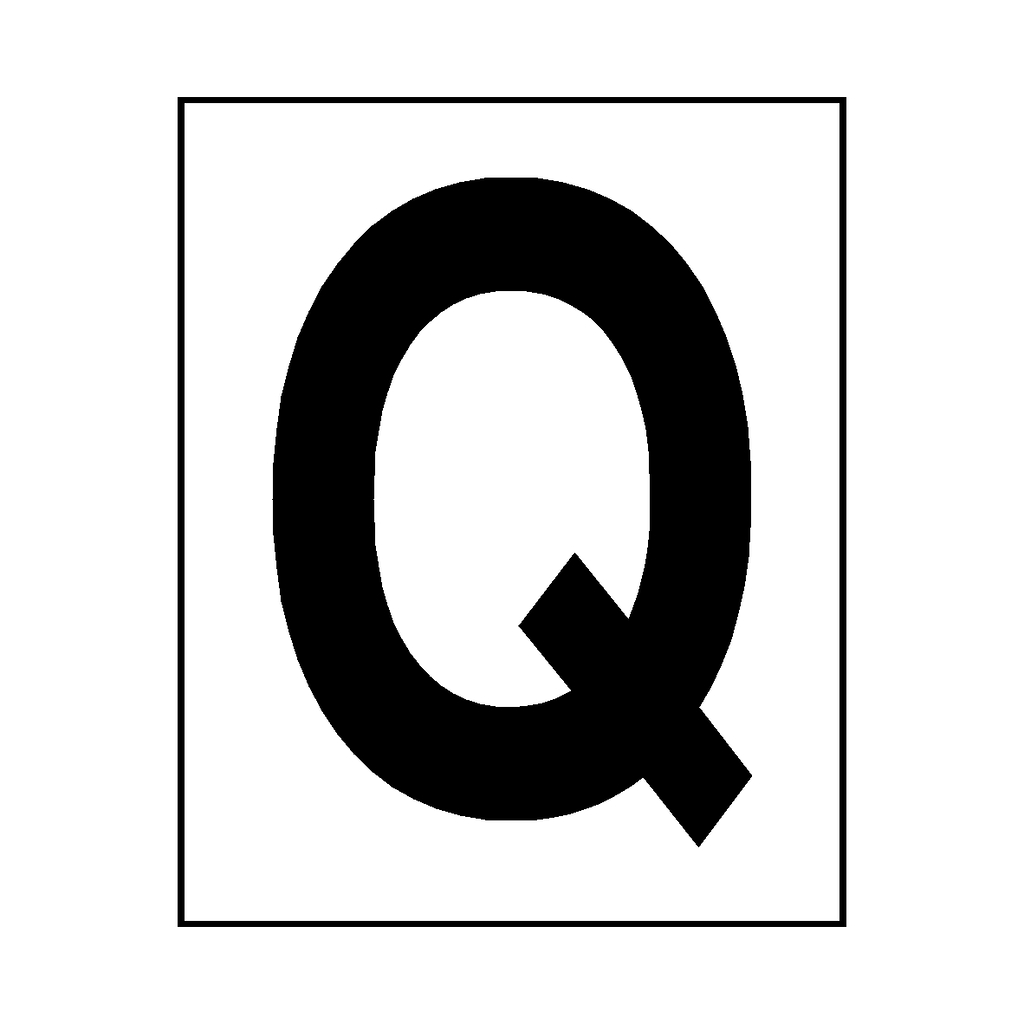 Letter Q Sticker Black | Safety-Label.co.uk