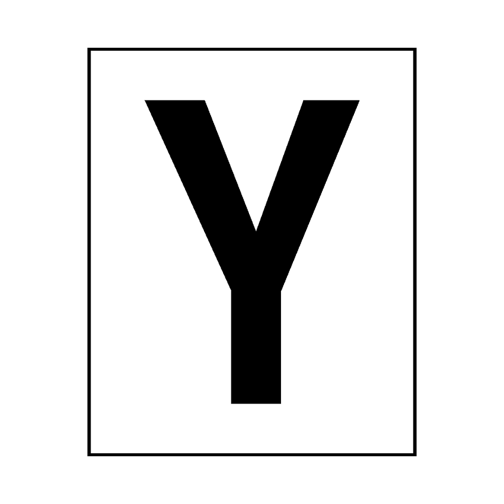 Letter Y Sticker Black | Safety-Label.co.uk