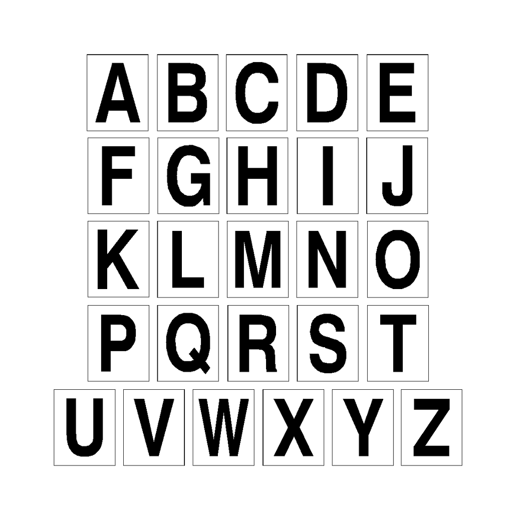 Black Alphabet Letter Sticker Pack | Safety-Label.co.uk