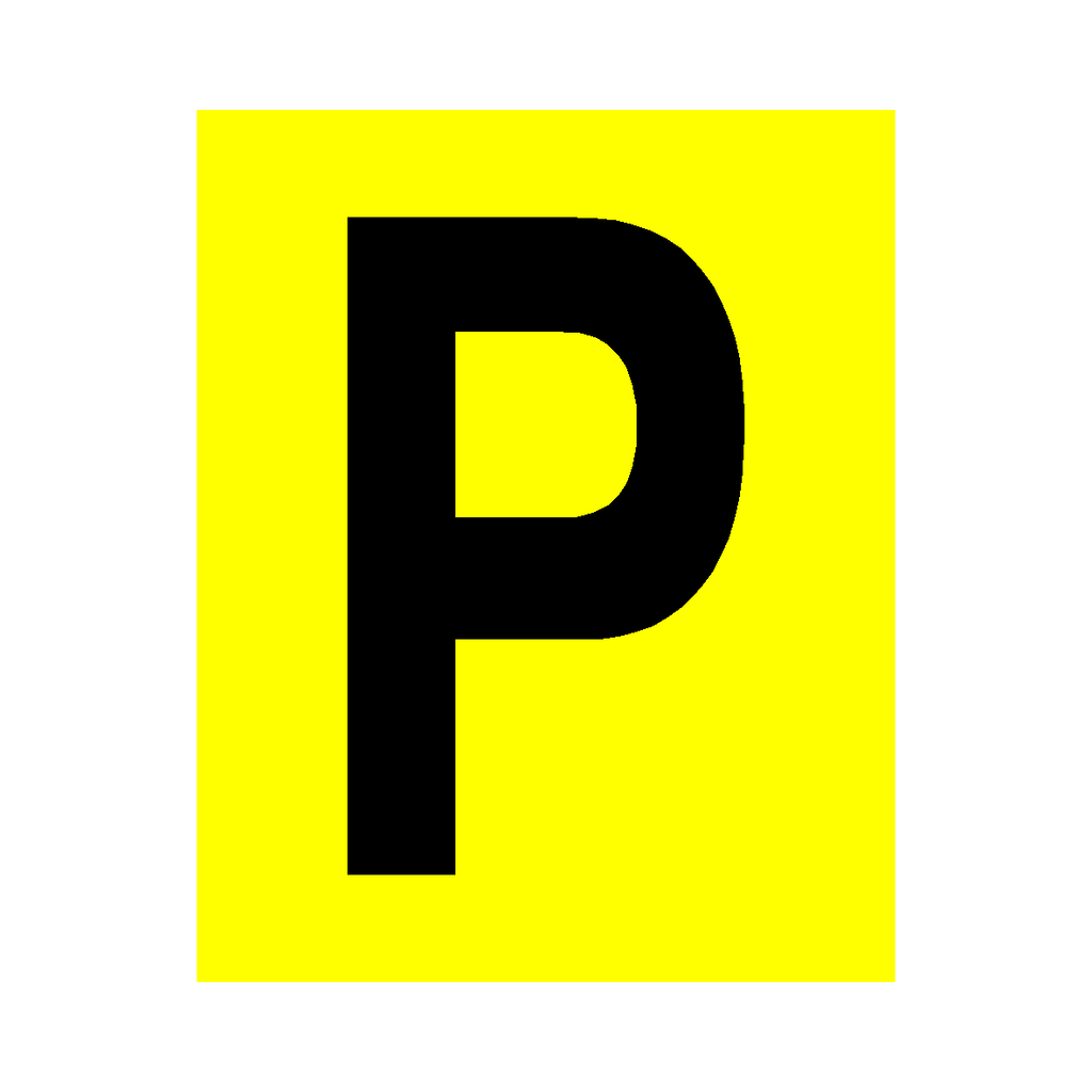 Yellow Letter P Sticker | Safety-Label.co.uk
