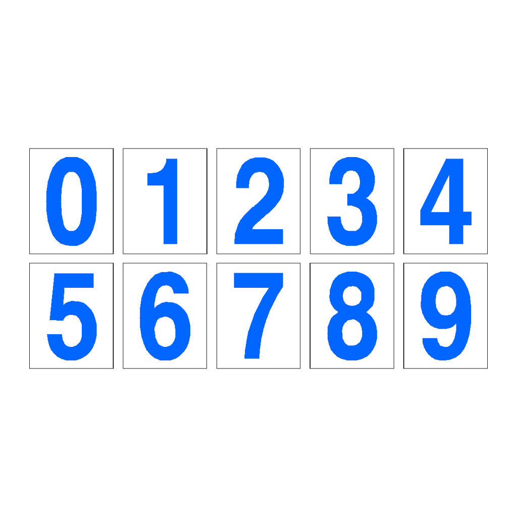 Number Sticker Pack 0 to 9 Blue | Safety-Label.co.uk