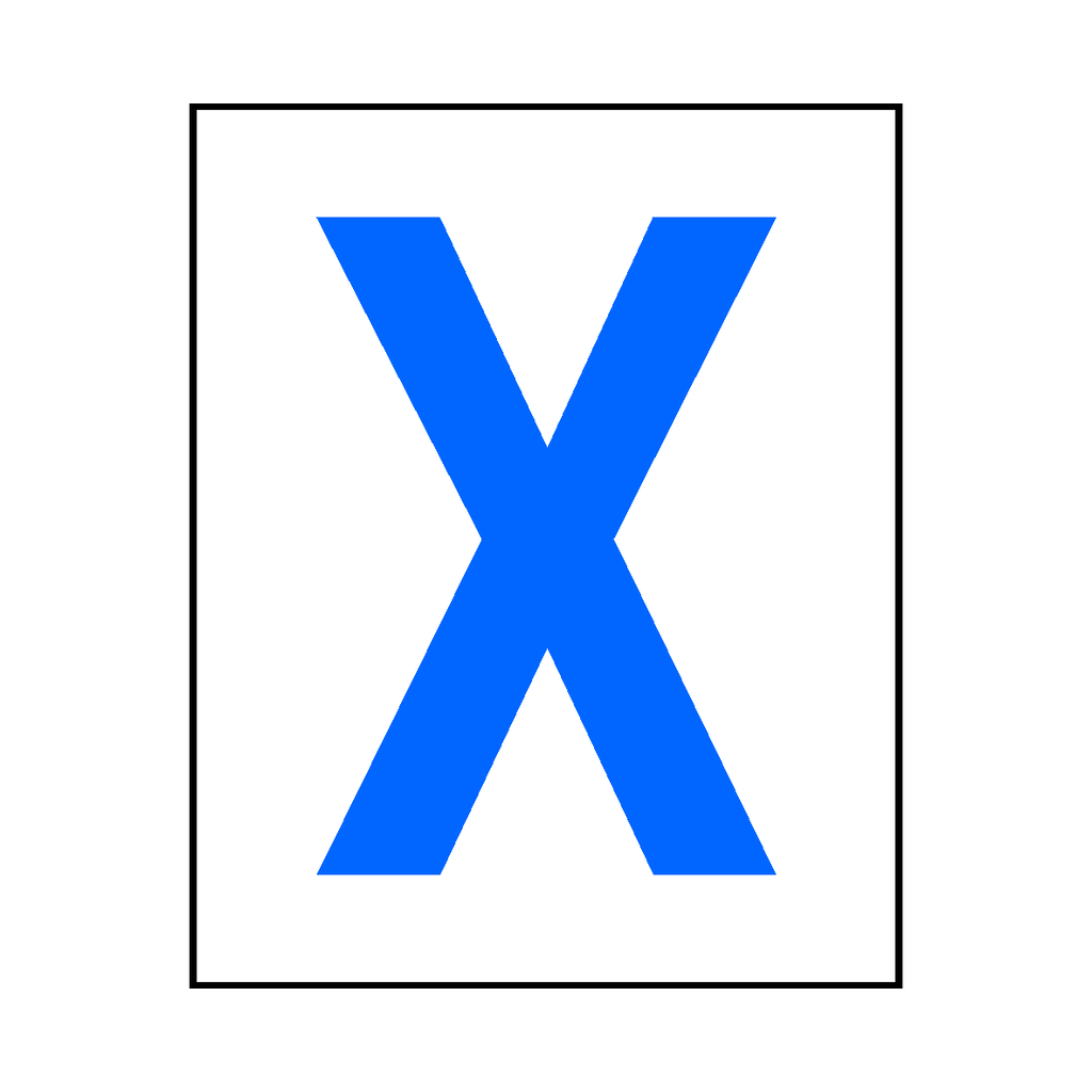 Letter X Sticker Blue | Safety-Label.co.uk